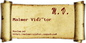 Malmer Viátor névjegykártya